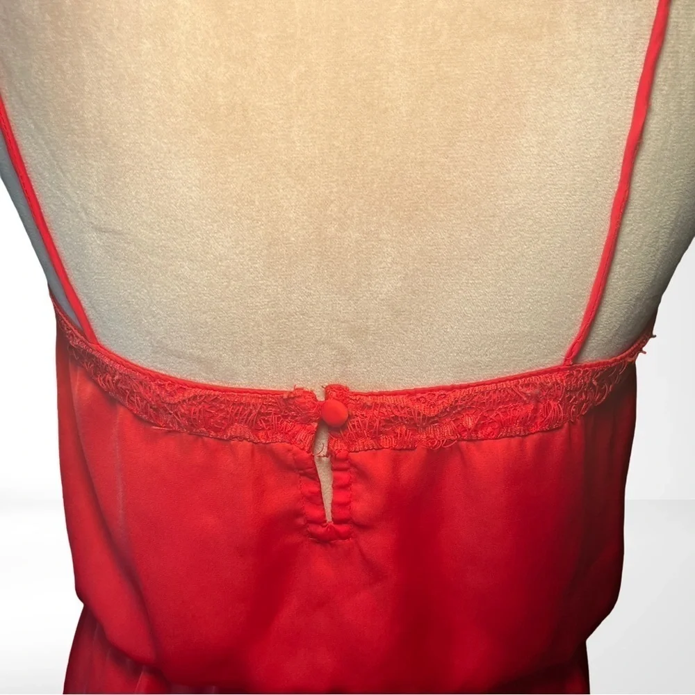 ASOS Red Slip Dress with Elastic Waist and Lace Details EUC Size XS​​​​​​ - Picture 6 of 8